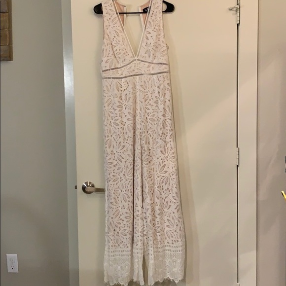 lulus white lace jumpsuit